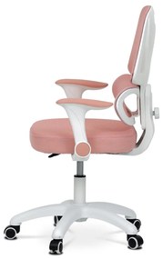 Detská pracovná stolička NANDU — sieť / látka, ružová