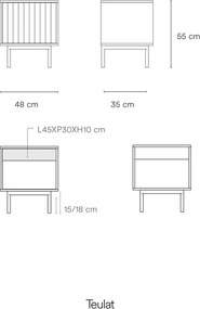 Čierny matný nočný stolík Sierra – Teulat