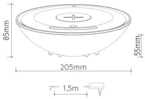 LED RGB Stolná lampa s bezdrôtovým nabíjaním LED/10W/230V