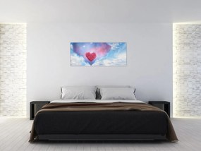 Obraz - Ružový strom srdca (120x50 cm)