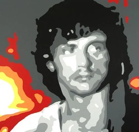 Ručne maľovaný POP Art obraz Rambo