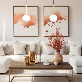 Závesné svietidlo Play, 1x biele sklenené tienidlo, b/g