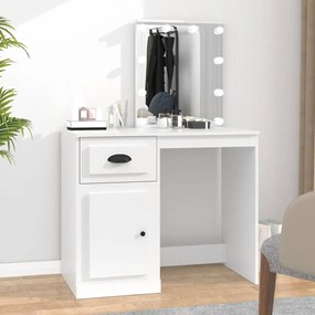 Toaletný stolík s LED biely 90x50x132,5 cm spracované drevo 816768