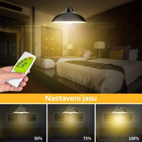 Bezdoteku LEDSolar 12 solárna závesná lampa na záhradu s diaľkovým ovládaním, iPRO, 8W, studená farba