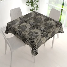 Biante Zamatový štvorcový obrus Tamara TMR-052 Zebrovaný vzor 120x120 cm