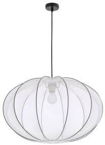 Biele závesné svietidlo s textilným tienidlom ø 60 cm Mellow – Candellux Lighting