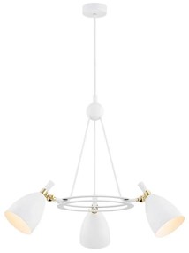 Argon 6148 - Luster na tyči CHARLOTTE 3xE27/15W/230V biela/zlatá