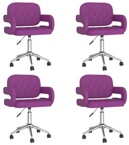 Otočné jedálenské stoličky 4 ks fialové umelá koža 3089234