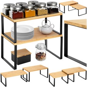 Súprava 2 ks kuchynských políc GINGER čierna/hnedá