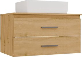 Závěsná skříňka s deskou a umyvadlem Nel 2S 80 cm dub Artisan