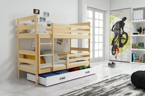 Detská poschodová posteľ ERYK | borovica Farba: Borovica / biela, Rozmer.: 160 x 80 cm