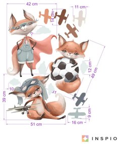 Nálepky na stenu - Odvážne líšky