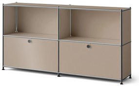 Kovový regál »CN3 Slim Line« s 2 nastaviteľnými výklopnými priečinkami, hnedosivý