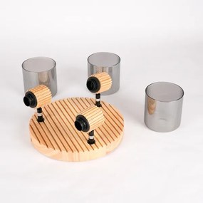 Brilagi - Bodové svietidlo HYGGE 3xE14/15W/230V kaučukovník/dymová