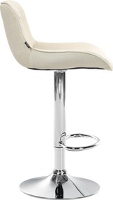 Barová stolička Vonore - látka, chróm rám - Krémová