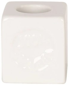 Biely keramický držiak na kefku - 4*4*4 cm