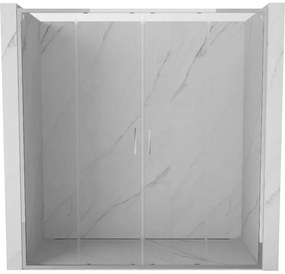 Mexen Exo, 2-krídlové posuvné 200x200 cm, 6mm číre sklo, chrómový profil, 8152-200-000-01-00