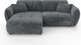 Tmavosivá ženilková rohová pohovka (ľavý roh/s leňoškou) Nelia – Ropez