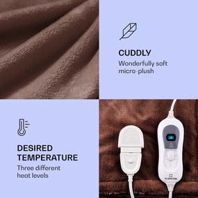 Klarstein Dr. Watson XXL, vyhrievacia deka, 3 stupne ohrevu, prateľná, 200 x 180 cm, mikroplyš