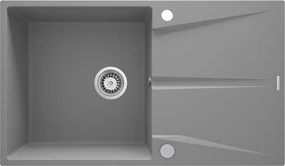 Deante Corio, 1-komorový granitový drez 860x500x216mm, šedá metalíza, DEA-ZRC_S11A