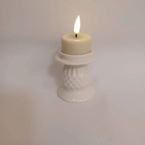 DECOLED Svietnik, 7 x 7 x 6,5 cm, biely