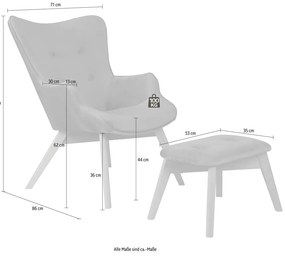 Zamatové kreslo s podnožkou v horčicovej farbe Niko – Ropez