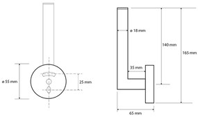 Sapho, X-ROUND BLACK držiak toaletného papiera rezervný, čierna, XR701B