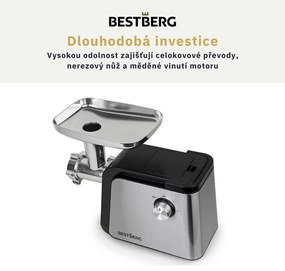 Elektrický mlynček na mäso BestBerg BBM-2500 / 2500 W / čierna/strieborná