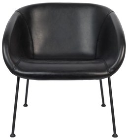 Čierne kreslo z umelej kože Zuiver Feston