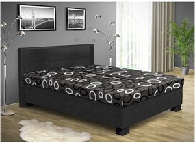 Nabytekmorava Čalúnená posteľ s úložným priestorom ALICE 200 x 180 cm farebné čalúnenie: černá 04, čalúnenie: Mega 14 černá