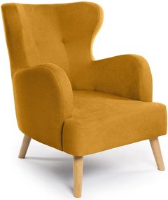 Kreslo ušiak v horčicovej farbe Noemye – Bonami Selection