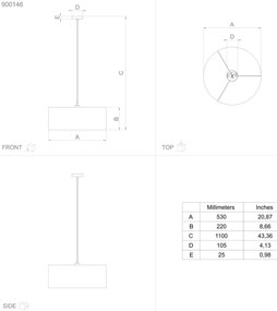 Eglo 900146 - Luster na lanku ZARAGOZA 1xE27/40W/230V pr. 53 cm