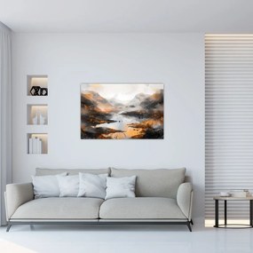 Obraz - Maľba horskej krajiny (90x60 cm)