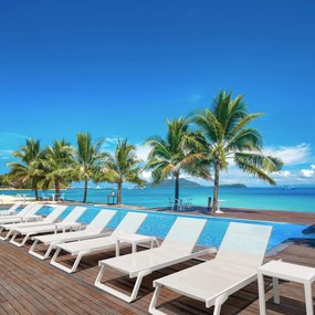 TROPIC záhradné lehátko white/white