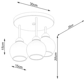 Sollux Lighting Luster ALINO 3 čierny