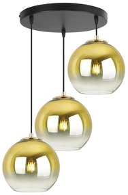 Závesné svietidlo Bergen Gold, 3x zlaté/transparentné sklenené tienidlo (fi 20cm), o