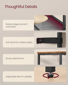 VASAGLE stojan na topánky, 6 poschodový, 28x75x114 cm, hnedo-čierny