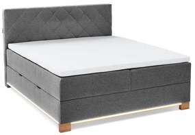 Sivá boxspring posteľ s úložným priestorom 180x200 cm Messina – Meise Möbel