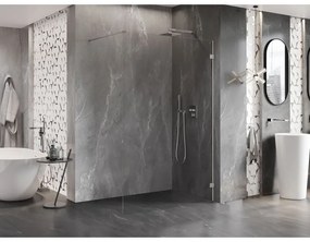 Mexen Lunar, sprchová stena pravá 160 x 200 cm, priehľadná 8 mm, brúsený nikel, 830-160-000-97-00-P