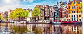 Obraz - Tancujúce domy, Amsterdam (120x50 cm)