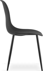 Set štyroch jedálenských stoličiek WAT čierny - čierne nohy (4 ks)