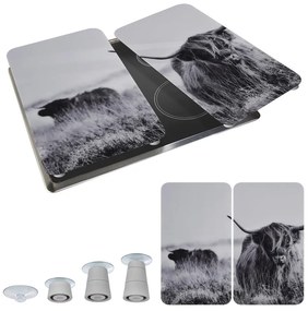Kryty na sporák v súprave 2 ks z tvrdeného skla 30x52 cm Universal Highland Cattle – Wenko