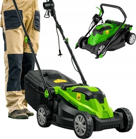 Silná elektrická kosačka 2200 W nastaviteľná do záhrady s košom, skladacia