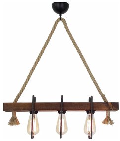 Závesný luster na lankách KUTUK 3xE27/40W/230V borovica