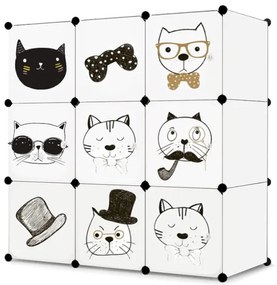 Detský regál s motívmi - animal 3 biela