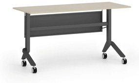 Mobilný stôl PRIMO MOVE, 1400 x 600 mm, čierna podnož, breza