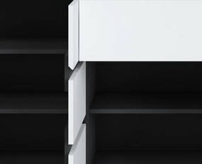 Široká úložná komoda Campania 161 cm, biela/antracit