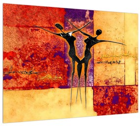 Abstraktný obraz dvoch tanečníkov (70x50 cm)