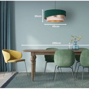 Duolla - Luster na lanku KOBO 1xE27/15W/230V pr. 45 cm zelená/rosegold/krémová