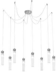 Kolarz 6009.30850 - Luster na lanku RAGGIO 8xE14/25W/230V pavúk striebro